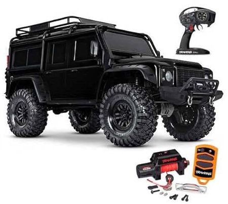 Traxxas TRX-4 Land Rover Defender avec Treuil Noir sans Batterie ni Chargeur 82056-84-BLK
