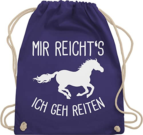 Shirtracer Turnbeutel Rucksack - Taschen - Mir reichts ich geh Reiten I Geschenk Pferde I Pferdemädchen I Pferdeliebhaber - Unisize - Lila - pferdegeschenk stalltasche pferd pferdespruch gehe beutel