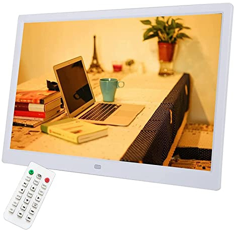 ASRIZE Marco de pantalla LED HD 16:9 de 20 pulgadas con imagen digital 1920 x 1080, reproductor de películas MP3 MP4, 350 lúmenes, función completa, montaje en pared (32G) (color: blanco)