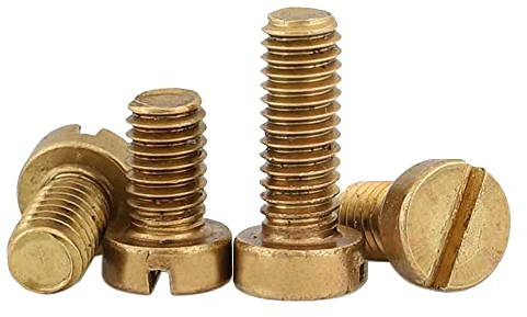 M1,6 Zylinderschrauben mit Schlitz, Messing, Maschinenschrauben, 50 Stück (M1,6 x 8 mm)