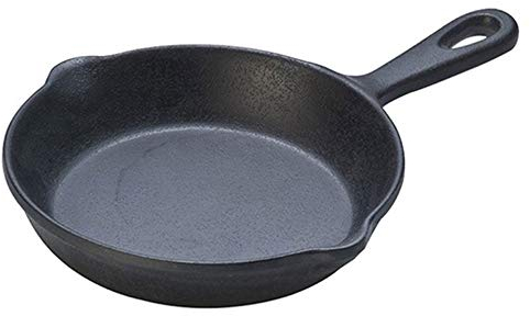 OQHAIR Sartén de Hierro Fundido, sartén de Hierro Fundido para Estufa, Horno o Cocina de Camping