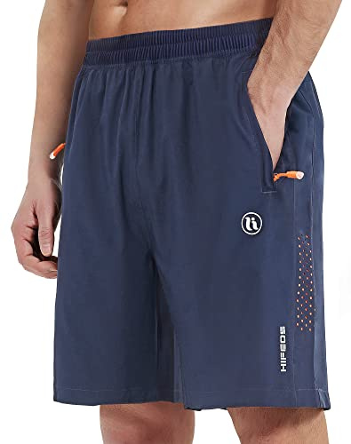 HIFEOS Herren Sporthose - Schnelltrocknende Kurze Laufhose mit Reißverschlusstasche - Trainingshose Jogginghose Kurz