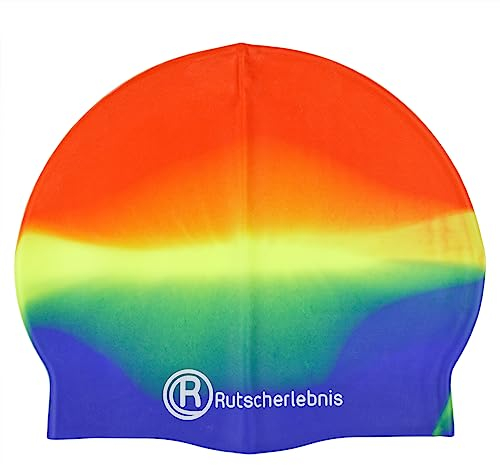 Rutscherlebnis Tie Dye Silicone Cap - Farbenfrohe Silikon-Badekappe für Damen, Herren & Jugendliche