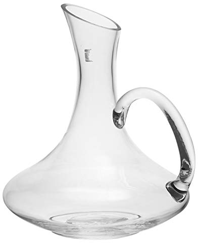 OSKOE Carafe à décanter à vin en Verre de 1800 ML, Anti-Fissure, Carafe à vin Rouge, Transparente, avec poignée (Color : Transparent, Size : 19x19x22cm)