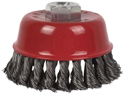 Kippen 1104CX - Spazzola a Tazza Ø 120 mm con Fili in Acciaio Intrecciati e Foro Filettato M14