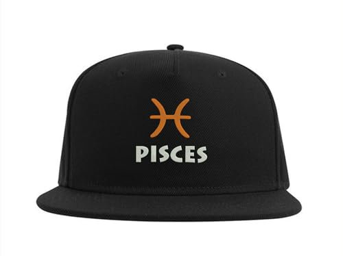 Lauthings Fische Sternzeichen Astrologie Snapback Cap Bestickte Fullcap Herren Mütze Schwarz, Schwarz , Einheitsgröße