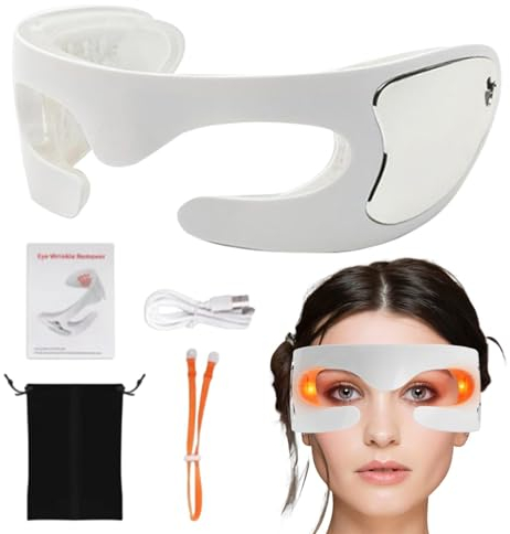 Augenmassagebrille, Massagegerät für die Augenpflege - Rotlicht-Augenschutz-Massagebrille, Surround-Design für Frauen und Männer zur Linderung von Augenermüdung und zur Reduzierung von Tränensäcken