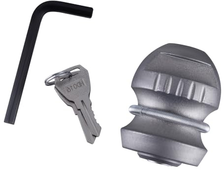 AOMIKITSTU Anhängerschloss Diebstahlsicherung 50mm, Silber Sicherheit Hitchlock, Anhänger Schloss mit 2 Schlüssel und 1 Schraubenschlüssel