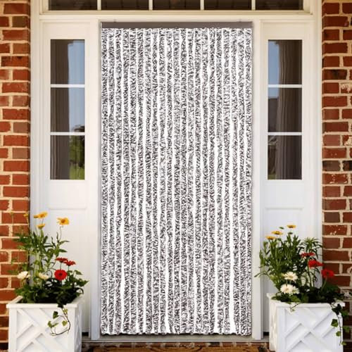 Brokky Insect Curtain Brown and Beige 90x200 cm Chenille,Curtains Door Fly Screen Curtain For Doorways Window Decorations Room Divider Door Curtain