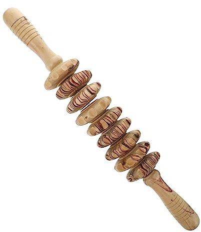 ORFOFE Körpermassagegerät Manuelles Massagerad für Rücken und Bauch 9-rollen Design zur Muskelentspannung zu Hause