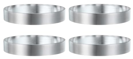 sourcing map 4Pcs Round Cake Ring 4.33 x 1 Inch Seamless Stainless Steel Pastry Mousse Dessert Ring Mirror Coating for Baking Cooking English Muffins Crumpet Making Tool