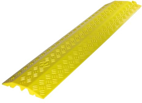 LYUCAYHQ Goulotte Passe Cable pour Allée 2 Canaux Capacité de 3 Tonnes Protecteur de Câble, Protection Cable Electrique, Rampe Voiture, Cache-câble au Sol pour Fil/Tuyau/Tuyau
