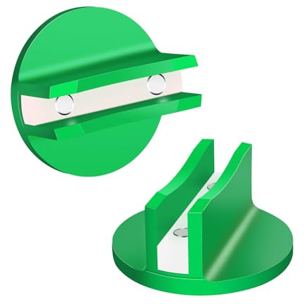 Chelhead Juego de 2 almohadillas magnéticas negras para gato hidráulico, de aluminio estriado, adaptador de soldadura con ranura (2, verde)