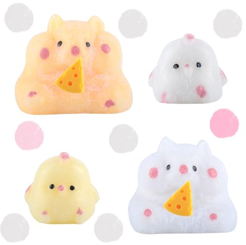 SSKHE 4PCS Taba Squishy Kit Enthält Zwei Hamster Und Zwei Küken Kompaktes Quetschspielzeug, Das Sich Unterwegs Leicht Transportieren Und Auspacken Lässt!