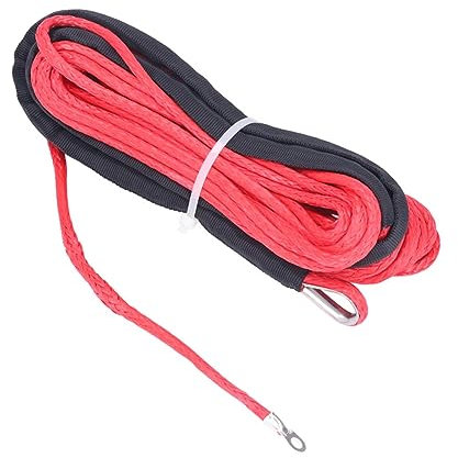 1X langlebiges 15M 5mm 10000LBS Synthetisches Windenseil-Bergungskabel for Allrad-ATV-SUV-LKW-Bootswinden-Abschleppseil(Rood)