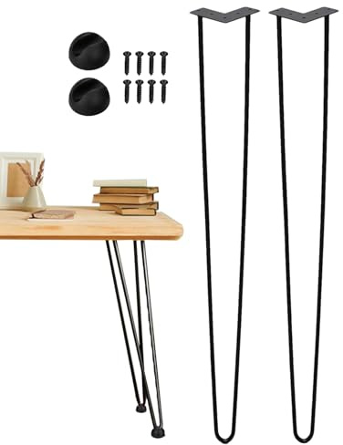 Gambe in metallo per tavolo – 2 x gambe in metallo per tavolo da pranzo | Ricambio 120 kg base di carico cuscinetto piedi di supporto per panche, comò, mobili, armadi, casa e ufficio
