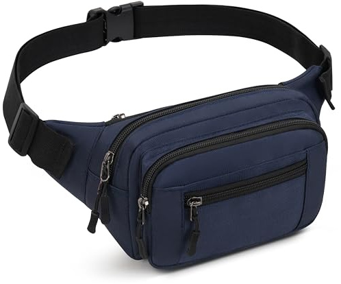 Bauchtasche für Herren Damen wasserdichte Gürteltasche mit 5 Einzelfächern Hüfttaschen für Reise Wanderung Hundespaziergänge und Outdoor-Aktivität