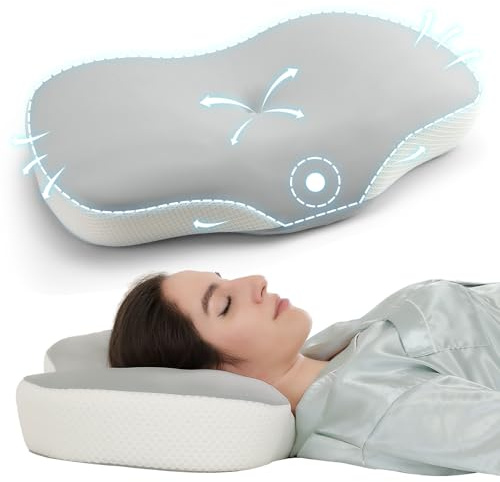 SUMIHUM Memory Foam Nackenkissen Kopfkissen, Ergonomisches Orthopädisches Kissen, Seitenschläferkissen mit Einstellbarer Höhe, Bettkissen für Seiten Rücken & Bauchschläfer