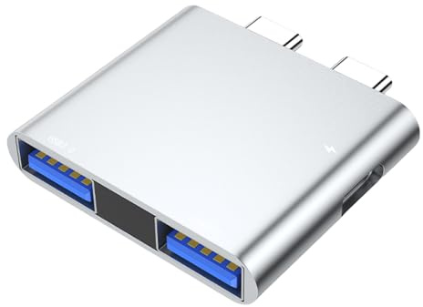 Station d'accueil 3 en 1 USB C pour ordinateur portable avec transfert de données rapide pour un travail efficace à la maison, un intérieur solide