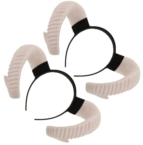 Didiseaon 2pcs Ram Horn Headband for Sheep Ram Horns Costume Headband for Men for Women for Halloween Devil Theme