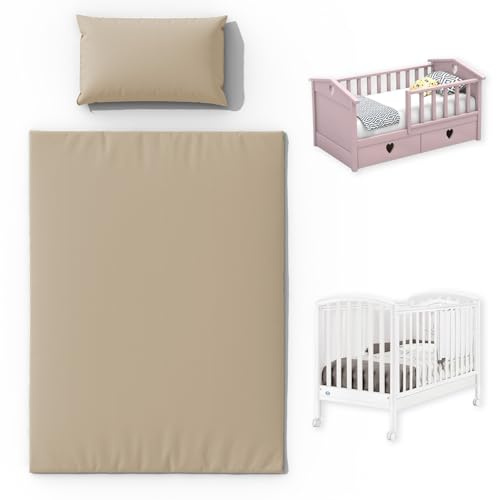 Pacok 2-teilige Bettwäsche Kinder, Kinderbettwäsche 100x135 und Kissenbezug 40x60 cm, weiches Baumwoll-Set mit Reißverschluss, für Jungen und Mädchen (Camel)