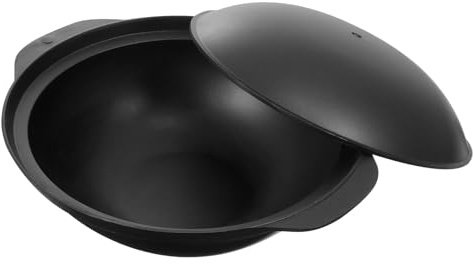 Hemobllo Pentola Piccola in Alluminio con Coperchio, Casseruola per Riso in Pentola di Terracotta Resistente al Calore, Vaso per Bibimbap e Pollo Brasato, Adatta a Uso Quotidiano