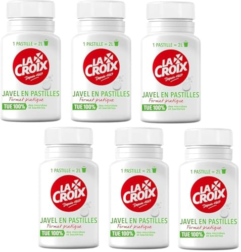 Javel En Pastilles La Croix - Boîte de 40 Pastilles - Lot de 6 - Vendu Par Lot - Offre Spéciale
