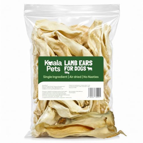 Lamb Ears for Dogs Large Long Lasting Natural Dog Chew for Puppies 150g | For Puppies, Natural Chew, 150g