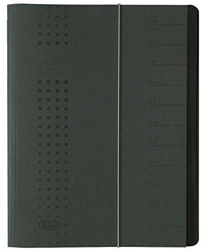 Elba Ordnungsmappe chic A4 aus Karton, 12 Fächer, anthrazit