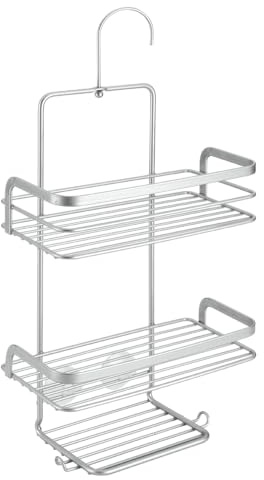 Metaltex serie Viva! - Mensola rettangolare per doccia a 3 ripiani con gancio - (404812)
