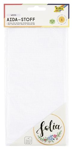 Folia 23402 – Aida di Tessuto, 1 Fiocco, 50 x 49 cm, Bianco