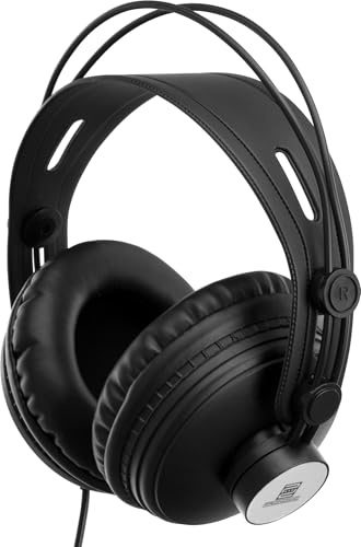 Pronomic KH-900 Comfort Kopfhörer (15-25000 Hz, 3 m Kabel, automatische Größenanpassung, weiche, sehr große, ohrumschließende Muscheln, vergoldeter Klinkenstecker, inkl. 6,3 mm Adapter) schwarz