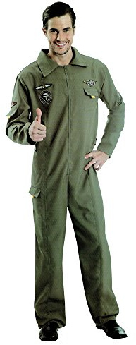 amscan Jetpilot PILOT JET Herren Karneval Kostüm Kampfpilot Party Fasching One Size M-L-XL