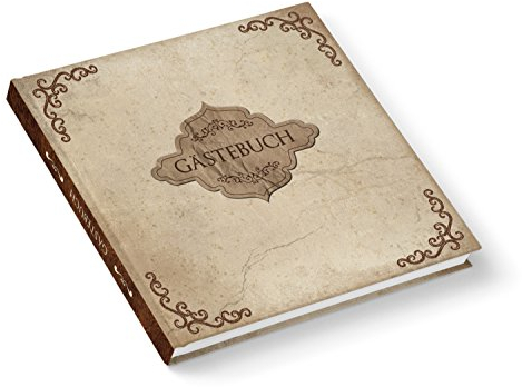 Logbuch-Verlag Quadratisches Gästebuch Hochzeit vintage beige alt antik Hochzeitsgästebuch Kondolenzbuch 21 x 21 cm Taufe Geburtstag Fest