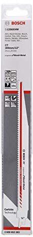 Bosch Professional 10 Stück Säbelsägeblatt S 1256 XHM Progressor for Wood and Metal (für Holz und Metall, 300 x 25 x 1,25 mm, Zubehör Säbelsäge)