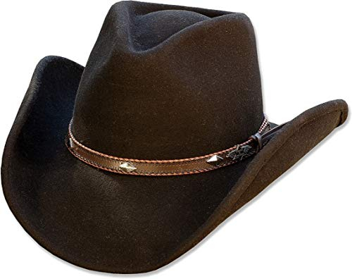 STARS & STRIPES Dallas Hut – Formbarer Western Fedora aus Wollfilz mit Leder-Hutband