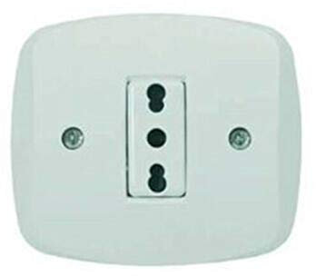 Presa abs bipasso autoportante 2 poli + terra per scatola tonda DA 65 MM