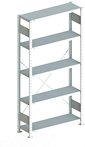 Steckregal aus Metall - Stecksystem Lagerregal 200 x 100 cm - 30 cm tief verzinkt - Fachlast 230 Kg