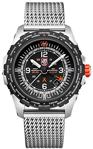 Luminox Herren Piloten Uhr Bear Grylls Survival 3760 Air Series in der Farbe Silber mit Edelstahlarmband, Gehäusedurchmesser: 45 mm, XB.3762