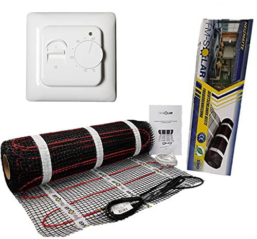 3m² Elektrische Fußbodenheizung 200W/m² elektro Bodenheizung TWiIN Fliese, Thermostat:Analoger
