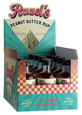 Razel’s Peanut Butter Rum Mini Box, Karibik Rum trifft auf cremige Erdnussbutter! 12 x 0,05 L