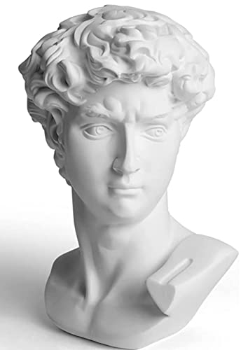 YiYFiT Resin Bust Statue Figurine,6”15cm Greek Mythology David Bust Sculpture figurine for Home Ornament Office Bookshelf Decor Sketch Practice DIY Art Gift-David
