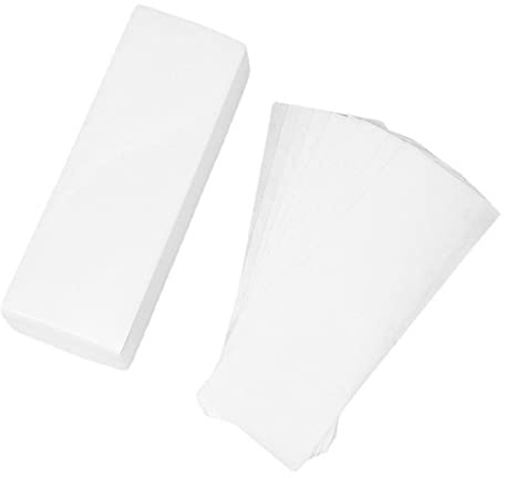 100 Stück Gesichtskörper Haarentfernung Wachsstreifen, nicht gewebtes weiches Wachsen Papier Epilieren Wachsstreifen ohne Wachs für Frauen Beine, Arme, Gesicht, Achselhöhlen, 19,7 x 7cm