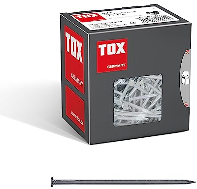 TOX Chiodi a filo 3,1x80 mm con testa svasata per semplici giunzioni in legno e superfici piane, uso universale in interni ed esterni, acciaio lucido, 400 g in cartone, 063100110