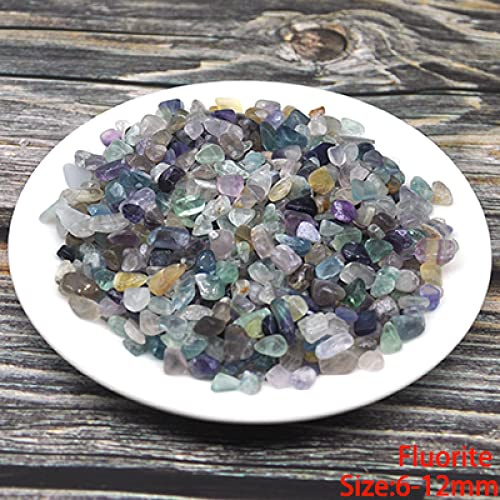 Piedras de ágata y cristales de color natural, grava, piedra pequeña para decoración del hogar, acuario, fluorita, 100 g