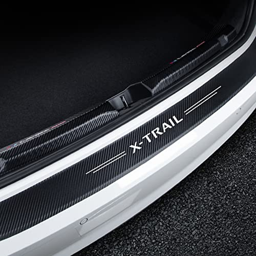 Symilov 1 Stück Auto Kohlefaser Ladekantenschutz Aufkleber für NIS-san Xtrail X Trail Stoßstangenschutz, Kratzschutz, Lackschutzfolie - Starke Klebrigkeit,Black