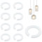 Anillos Convertidores de Plástico, 8 Unids E27 a E14 Adaptador de Anillo de Pantalla de Lámpara, Anillo Reductor para Colocar Pantallas de Lámpara, Blanco