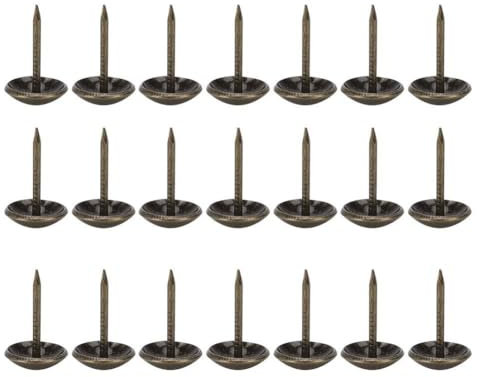 100 Pezzi Chiodi Decorativi per Unghie da Tappezzeria in Ottone Ferro Spesso Rame Puro Chiodi a Bolle Chiodi in Pelle Antica Cinese a Testa Tonda Perni per Quilting (Bronzo)