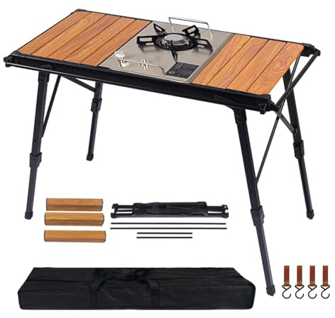 Faltbarer Picknicktisch – -Picknicktisch, Camping-Picknick-Tische | Einfacher Transport höhenverstellbarer Tisch, Camping-Zubehör, Picknick-Tische für Outdoor, Camping, , Grillen,