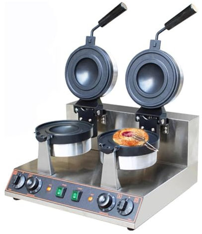 DZZTHSH Electric Burger Waffle Maker, Commercial Bubble Egg Waffles Baker Machine with Non-Stick Coating, 50-300℃ Temperature Control, Double-Sided Heating, 5Min Timer